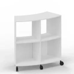 Abbraccio - Contenitore curvo 45° con ruote Latte - 112x50,6x102,8H cm