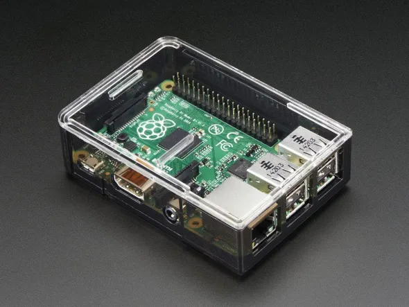 Adafruit Raspberry Pi B+ / Pi 2 / Pi 3 Case - Smoke Base - w/ Clear Top
