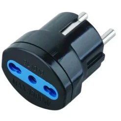 Adattatore spina Schuko a presa 10/16A Nero