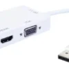 Adattatore Techly 3 in 1 da DisplayPort 1.2 ("M") a HDMI/DVI/VGA ("F")