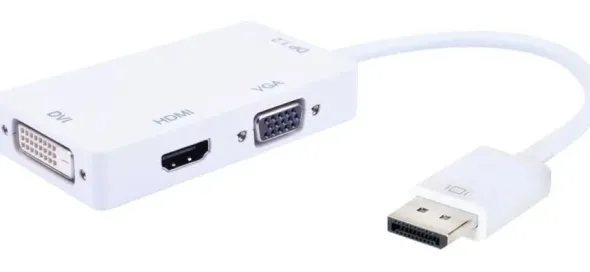 Adattatore Techly 3 in 1 da DisplayPort 1.2 ("M") a HDMI/DVI/VGA ("F")