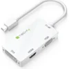 Adattatore Techly 3 in 1 da Mini DisplayPort 1.2 (Thunderbolt "M") a HDMI/DVI/VGA ("F")