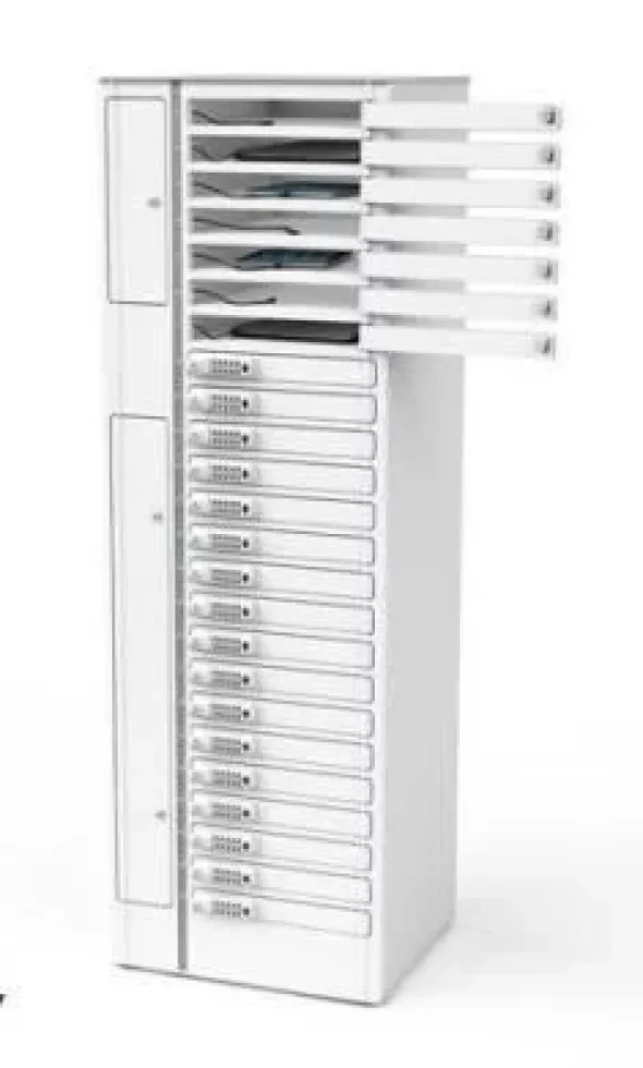 Armadietto Volt per ricarica 24 notebook/Chromebook/Tablet con apertura chiave