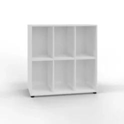Armadio a giorno con 6 vani 100x42,6x102,8H cm color latte