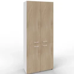Armadio alto con due+due ante e serratura 86x45x214H - Noce Canaletto