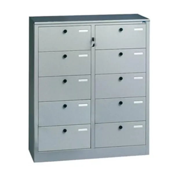 Armadio cartelliera 10 scompartimenti - 90x36x106h cm - Grigio