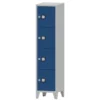 Armadio casellario 4 vani - 42x50x180h cm - ANTE BLU/Struttura Grigia
