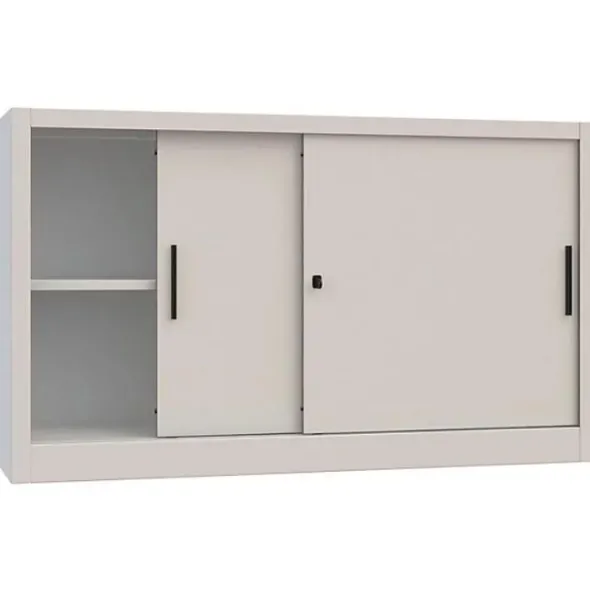 Armadio metallico con porte scorrevoli - 150x45x88H cm grigio