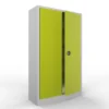 Armadio metallico, porte a battente, 4 ripiani, 120x45x200h cm - Ante Verdi/fianchi Grigi