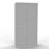Armadio metallico, porte a battente, 4 ripiani, 100x50x200h cm 12/10 - GRIGIO