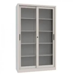 Armadio metallico, porte scorrevoli vetro 4+4, 180x60x200h cm