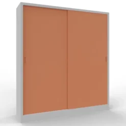 Armadio metallico, porte scorrevoli 4+4,180x45x200h cm-Ante Cipria/fianchi Grigi RC