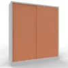 Armadio metallico, porte scorrevoli 4+4, 180x45x200h cm - Ante Cipria/fianchi Grigi
