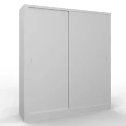 Armadio metallico, porte scorrevoli 4+4, 180x60x200h cm - Ante Grigie/fianchi Grigi