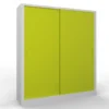 Armadio metallico, porte scorrevoli 4+4, 180x60x200h cm - Ante Verdi/fianchi Grigi