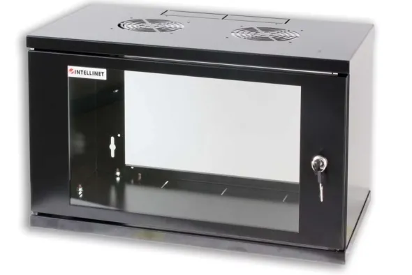 Armadio Rack 19'' a muro 10 unità prof. 400 Nero Assemblato