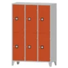 Armadio 6 scompartimenti 120x50x180h cm - ANTE ARANCIO- con foro per lucchetto