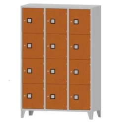 Armadio 12 scompartimenti 120x50x180h cm - ANTE ARANCIONI/FIANCHI GRIGI