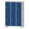 Armadio 6 scompartimenti 120x50x180h cm - ANTE BLU/FIANCHI GRIGI