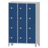 Armadio 12 scompartimenti 120x50x180h cm - ANTE BLU/FIANCHI GRIGI