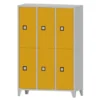 Armadio 6 scompartimenti 120x50x180h cm - ANTE GIALLE/FIANCHI GRIGI