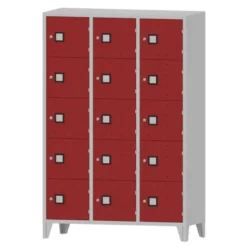 Armadio 15 scompartimenti 120x50x180h cm - ANTE ROSSE/FIANCHI GRIGI