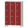 Armadio 12 scompartimenti 120x50x180h cm - ANTE ROSSE/FIANCHI GRIGI