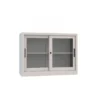 Armadio/sopralzo porte scorrevoli vetro temperato, 1 ripiano, 120x45x88h cm - Grigio