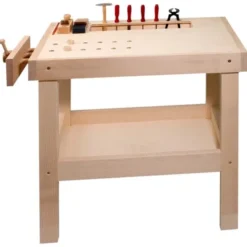 Banco da lavoro in legno per la scuola primaria - 69x47x66/73h cm - USATO