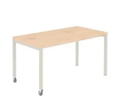 Banco da lavoro legno massello 150x75x76h cm con 2 ruote