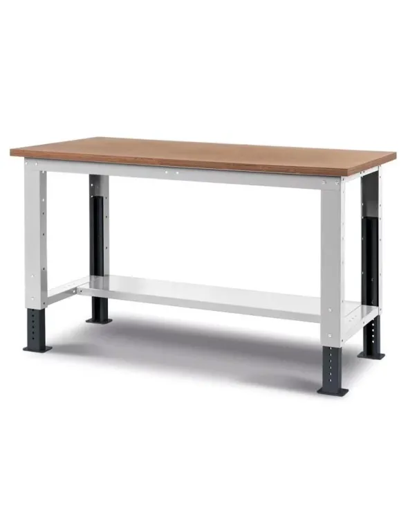 Banco da lavoro regolabile per MakerSpace 200x75x74/110H cm - Grigio