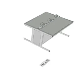 Banco da lavoro 180x156 cm con torretta a 4 prese bifronte