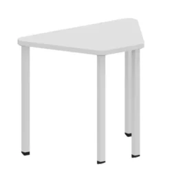 Banco orione con ruote - tavolo a trapezio Latte 90x57x59H