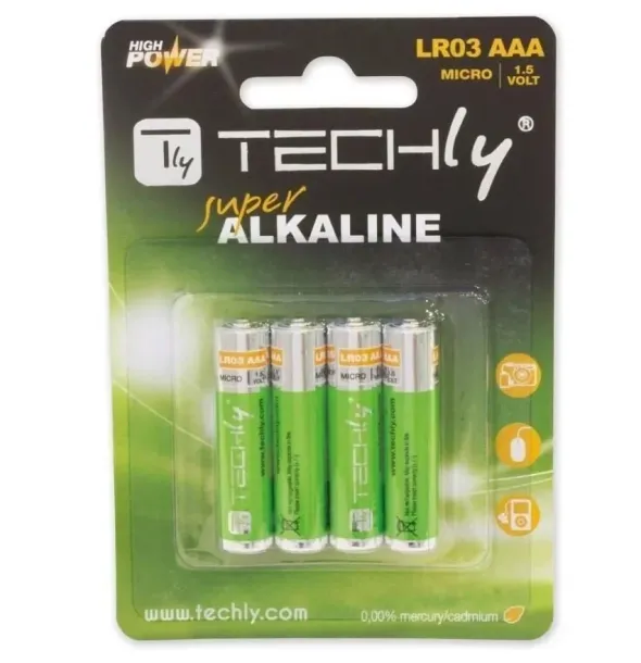 Blister 4 Batterie High Power Mini Stilo AAA Alcaline LR03 1.5V
