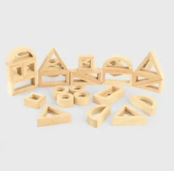 Blocchi in legno con inserti a specchio - Set da 24