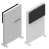 Box per monitor con ante su ruote con pellicola scrivibile 105,5x35,5x178H cm