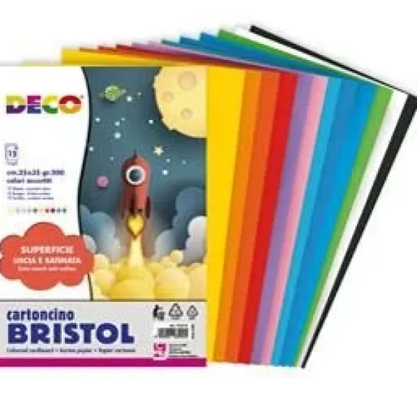 Busta di carta Bristol 15 fg colori 25x35cm colori assortiti DECO