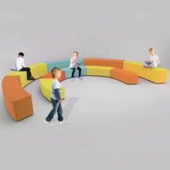 CampusArena - Arena componibile con pouf morbidi 20 posti - Infanzia (H26/31 cm)