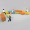 CampusArena - Arena componibile con pouf morbidi 15 posti - Infanzia (H26/31 cm)
