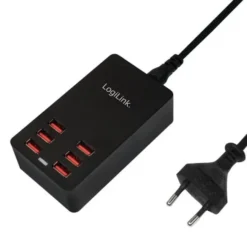 Caricatore da Tavolo a 6 porte USB 32W Nero