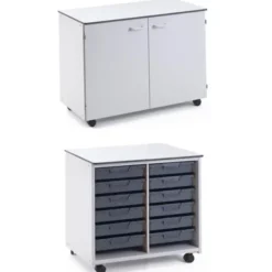 Carrello mobile con ante - 12 vassoi