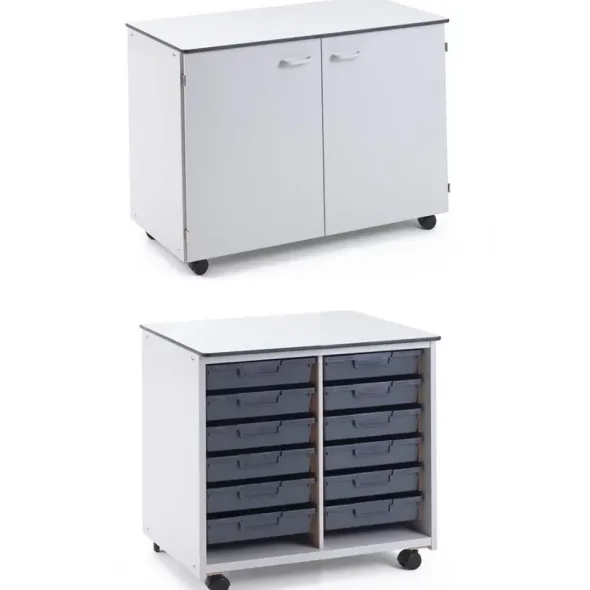 Carrello mobile con ante - 12 vassoi