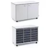 Carrello mobile con ante - 18 vassoi