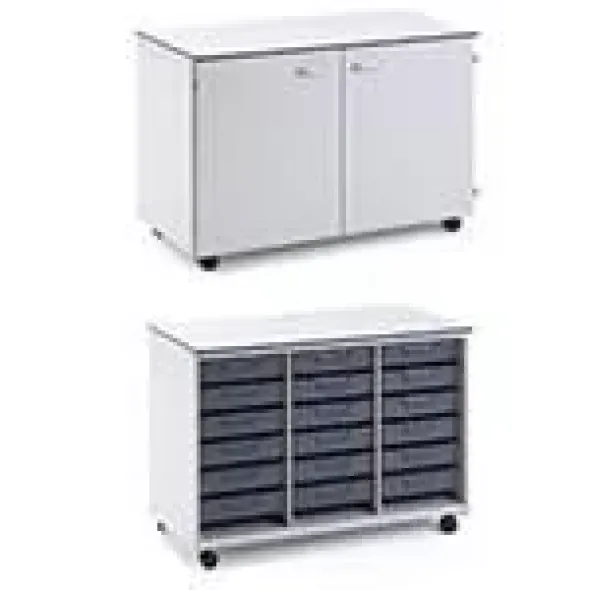 Carrello mobile con ante - 18 vassoi