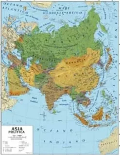 CARTA GEOGRAFICA MURALE - ASIA