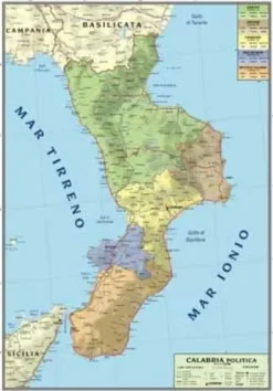 CARTA GEOGRAFICA MURALE - CALABRIA