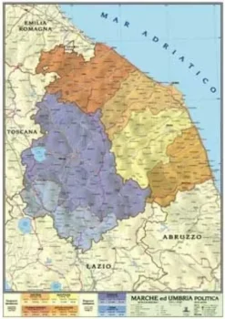 CARTA GEOGRAFICA MURALE - MARCHE E UMBRIA