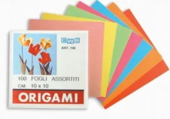Carta Origami - Confezione 100 Fogli 10x10 cm Colori Assortiti