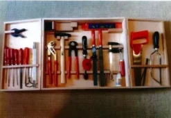Cassetta in legno professionale con attrezzi