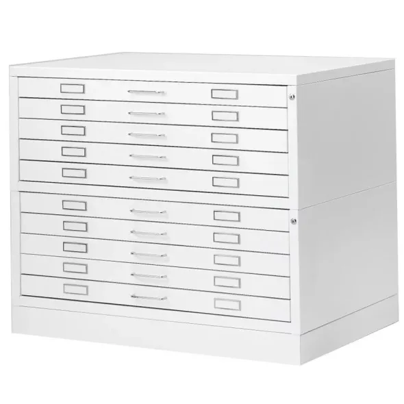 Cassettiera a 10 cassetti A0 - 44x96x94,5H cm - BIANCO